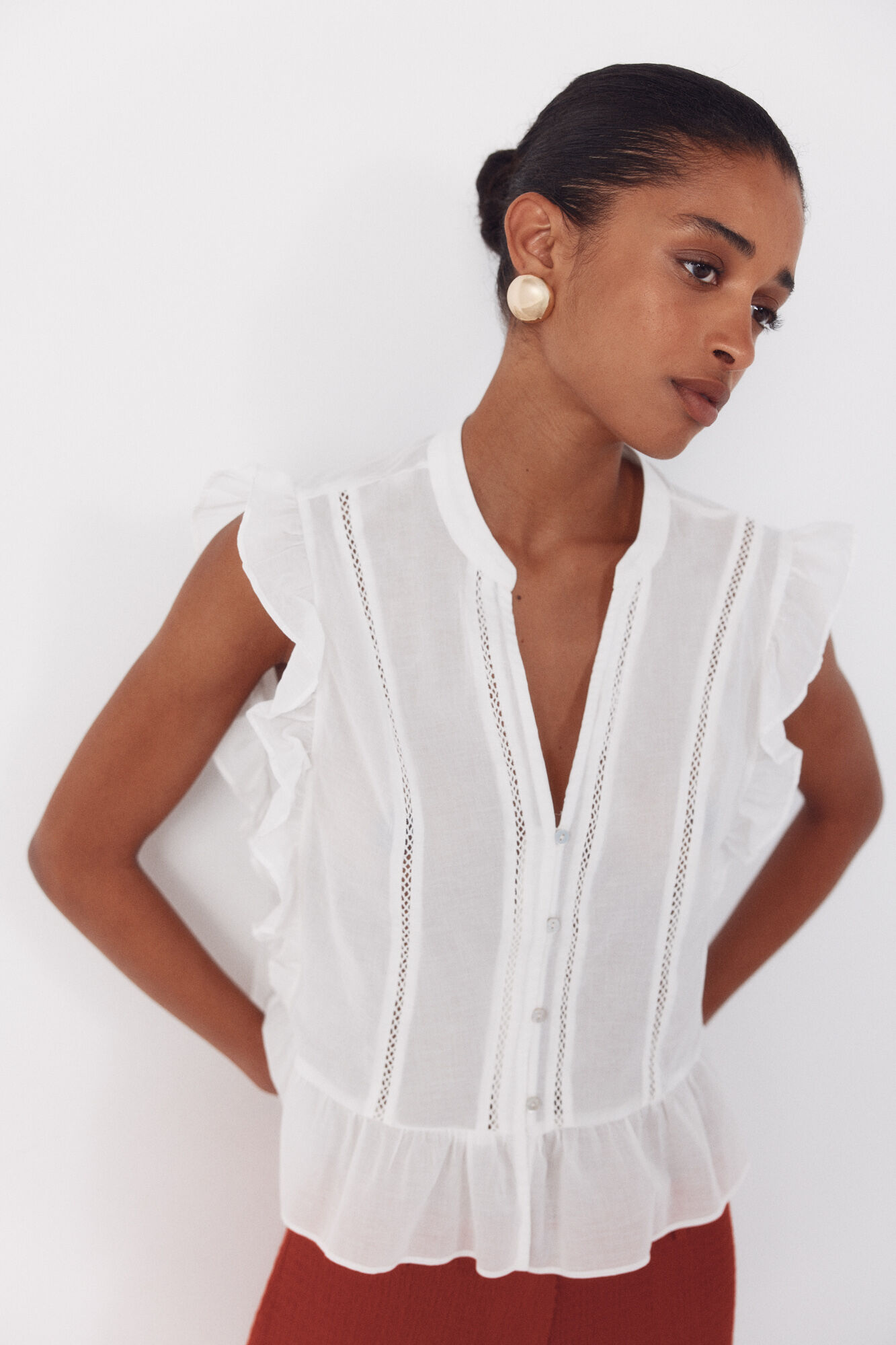 Cortefiel Blusa folhos