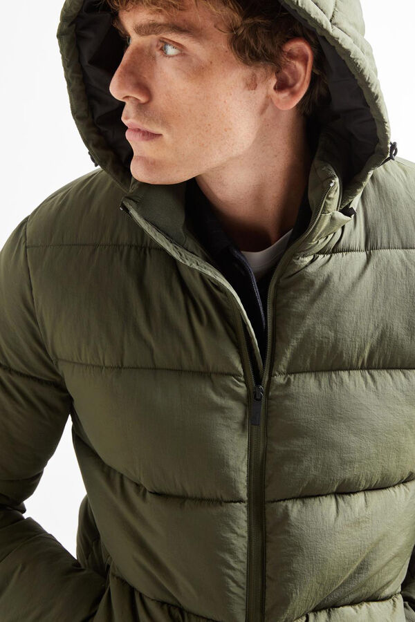 Selected Plum&iacute;fero por encima de la rodilla repelente al agua elaborado 100% con Nylon reciclado Verde