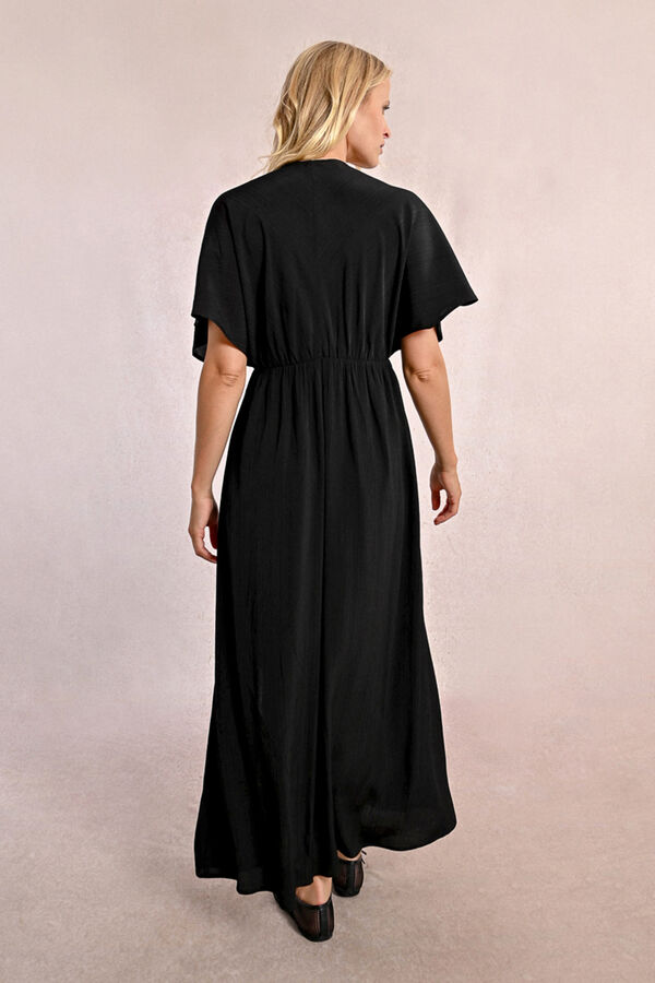 Molly Bracken Vestido largo de manga curta Preto