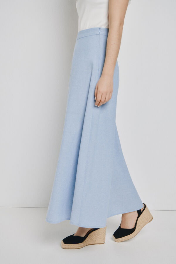 Vero Moda Falda larga de algod&oacute;n Azul