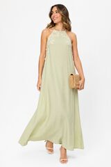 Object Vestido comprido fluido Verde