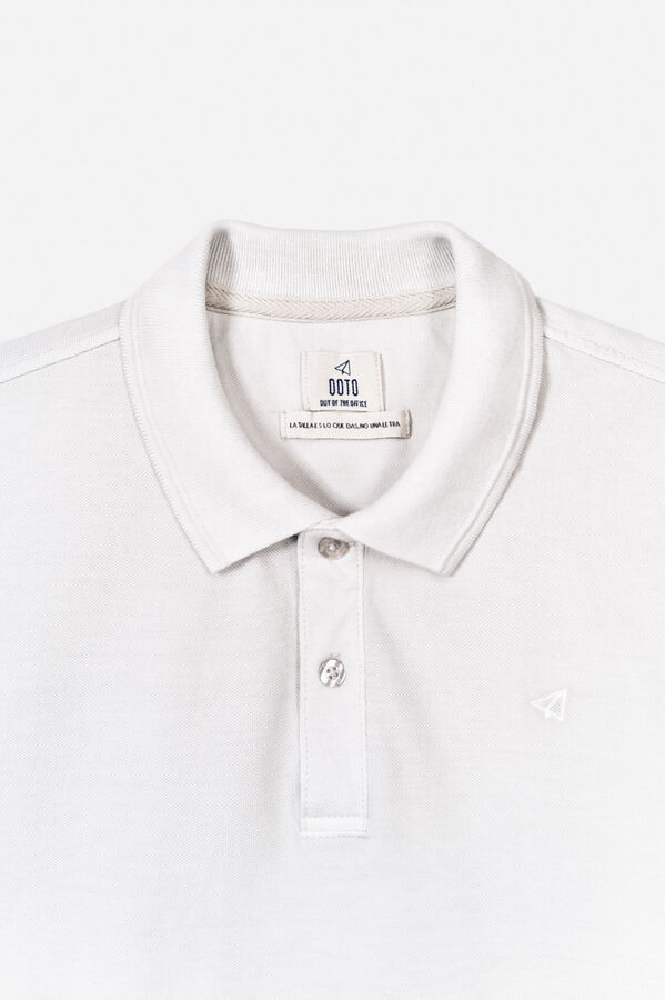 OOTO Polo pique lavado bordado avión Gris