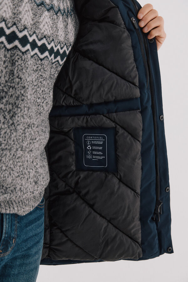 Cortefiel Parka 4 bolsillos Azul marino