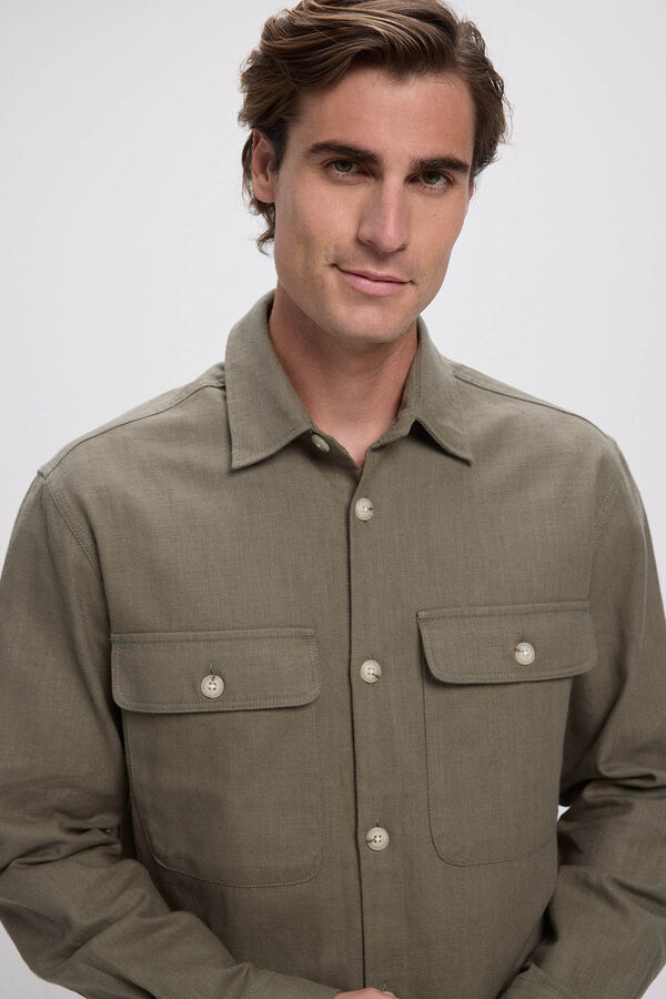 Jack & Jones Sobrecamisa confort fit Kaki