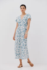 Cortefiel Vestido frunce estampado Estampado blanco