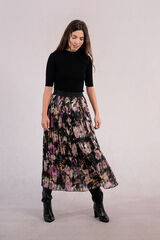 Molly Bracken Falda larga plisada con estampado Multicolor