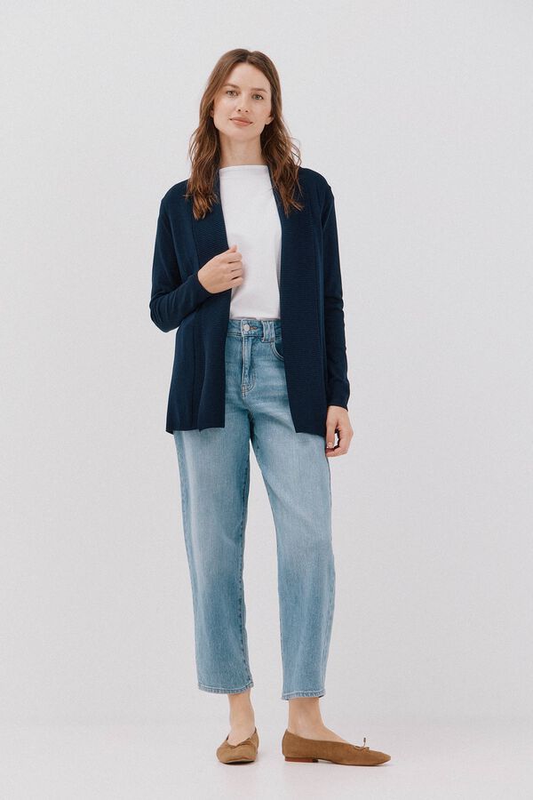 Cortefiel Chaqueta cuello chal Azul marino