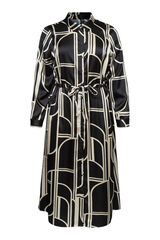 Vero Moda Curve Vestido camisa midi plus size Preto