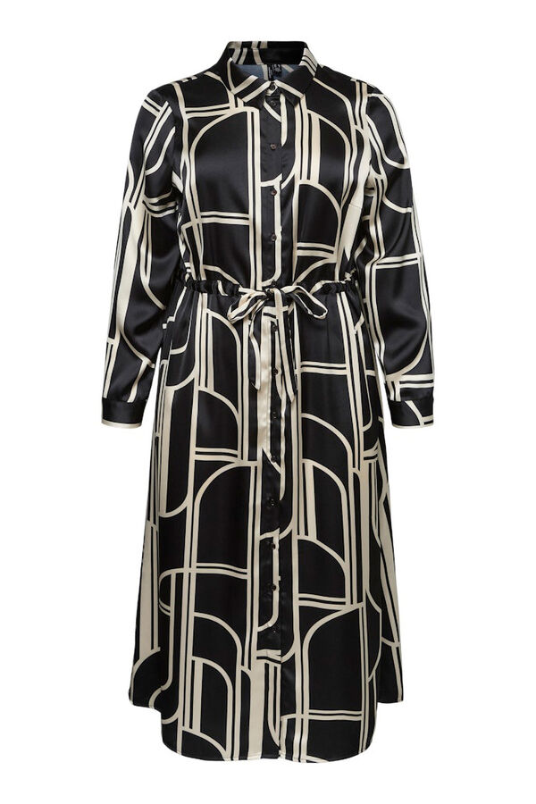 Vero Moda Curve Vestido camisa midi plus size Preto