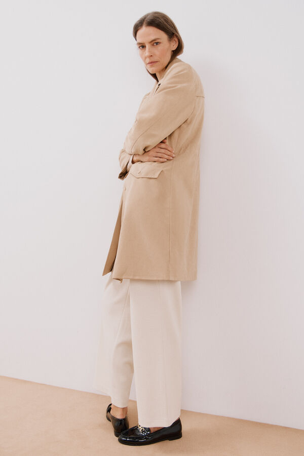 Cortefiel Gabardina fluida repelente &agrave; &aacute;gua Tostado