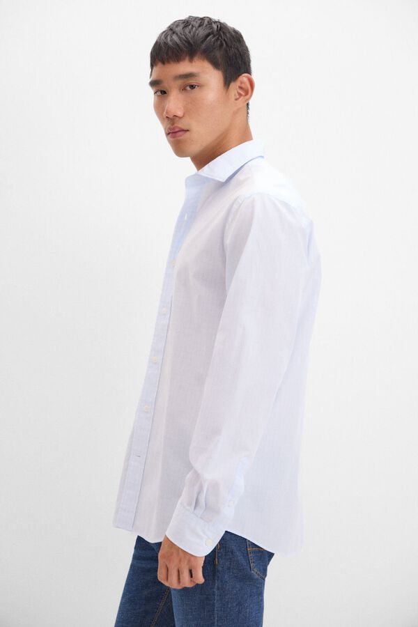 Cortefiel Camisa cuadros popel&iacute;n Azul