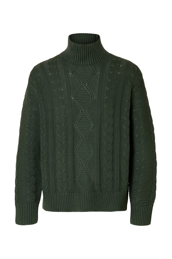 Selected Jersey estructura 100% algod&oacute;n org&aacute;nico Verde oscuro