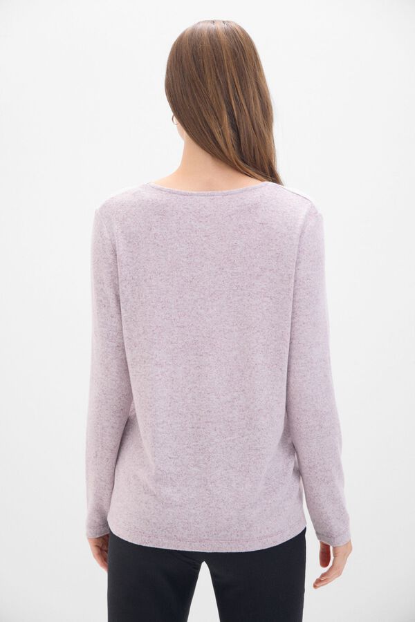 Cortefiel T-shirt b&aacute;sica gola em bico Roxo