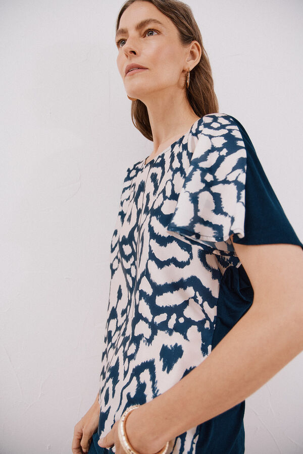 Cortefiel Top combinado estampado Estampado azul