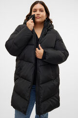 Vero Moda Curve Abrigo acolchado con capucha talla grande Negro