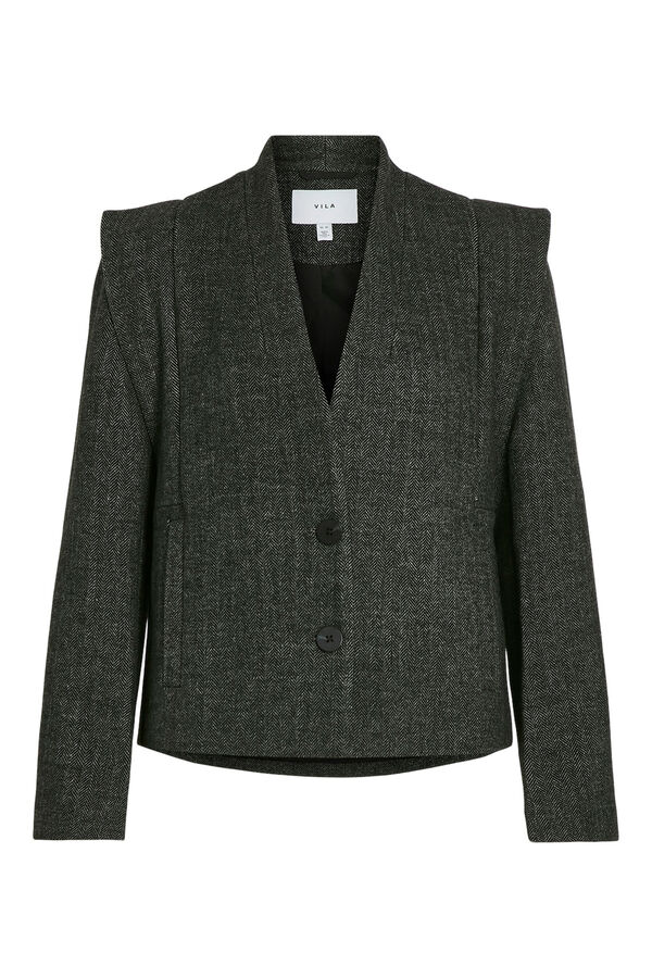 Vila Chaqueta con hombreras jaretas Gris oscuro