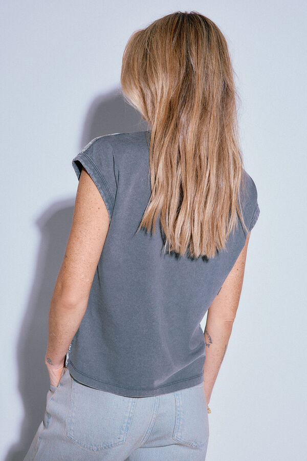 Slowlove Camiseta efecto lavado Gris
