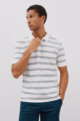 Cortefiel polo de rayas cuello estructura Blanco