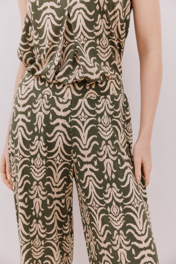 Cortefiel Pantal&oacute;n de punto estampado Estampado verde