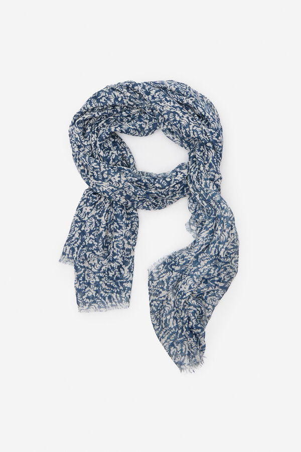 Cortefiel Fular estampado ramas Azul marino