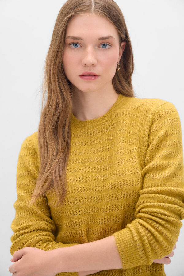 Cortefiel Su&eacute;ter com detalhe de cava Dourado