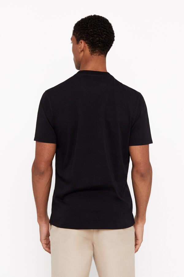 Cortefiel Camiseta basica bolsillo Negro