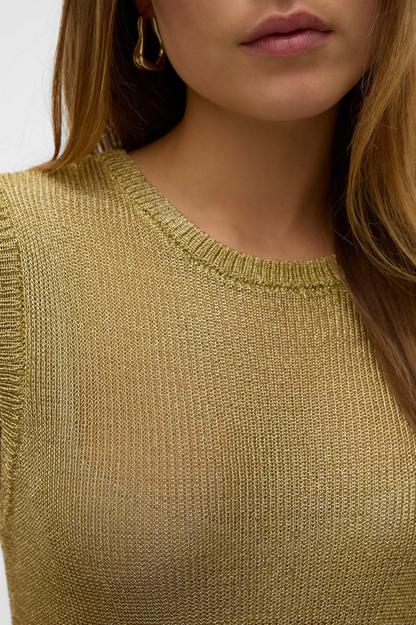 Vero Moda Top de punto metalizado