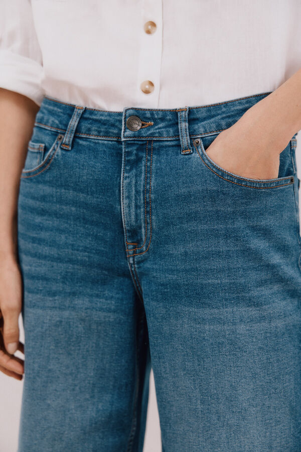 Cortefiel Bermuda vaquera b&aacute;sica Azul