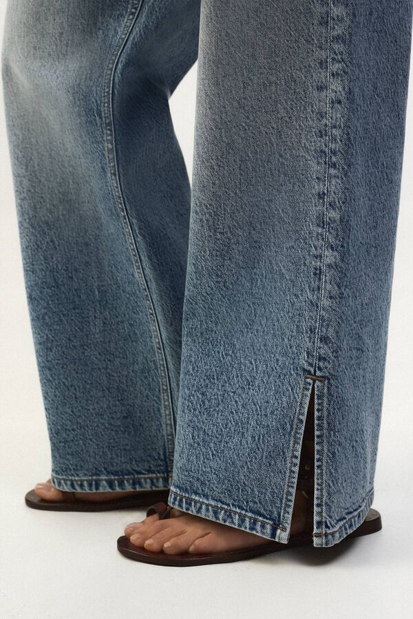 Slowlove Jeans abertura bajo Azul