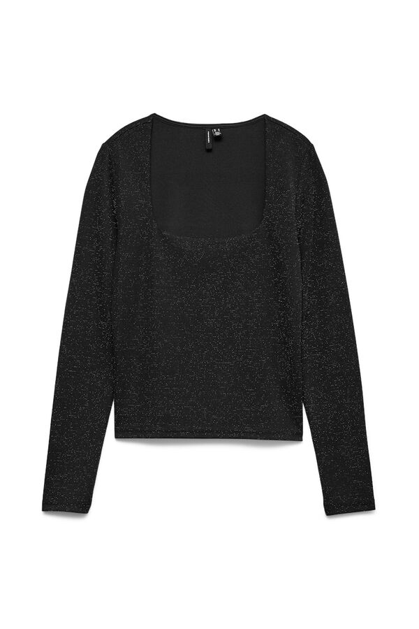Vero Moda Top de manga comprida com manga quadrado Preto