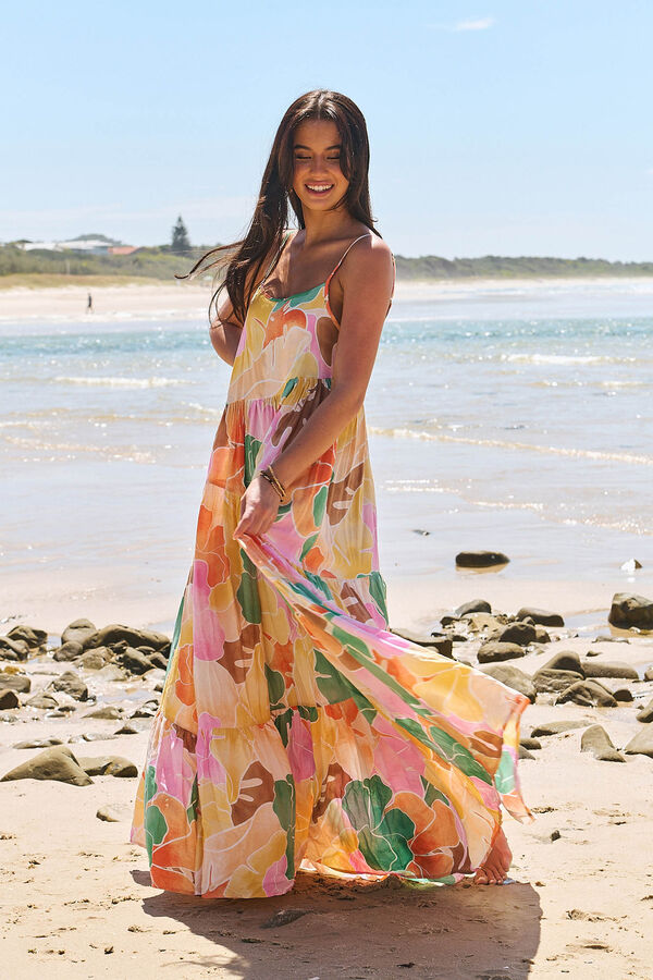 Jaase Vestido largo estampado Winona Multicolor