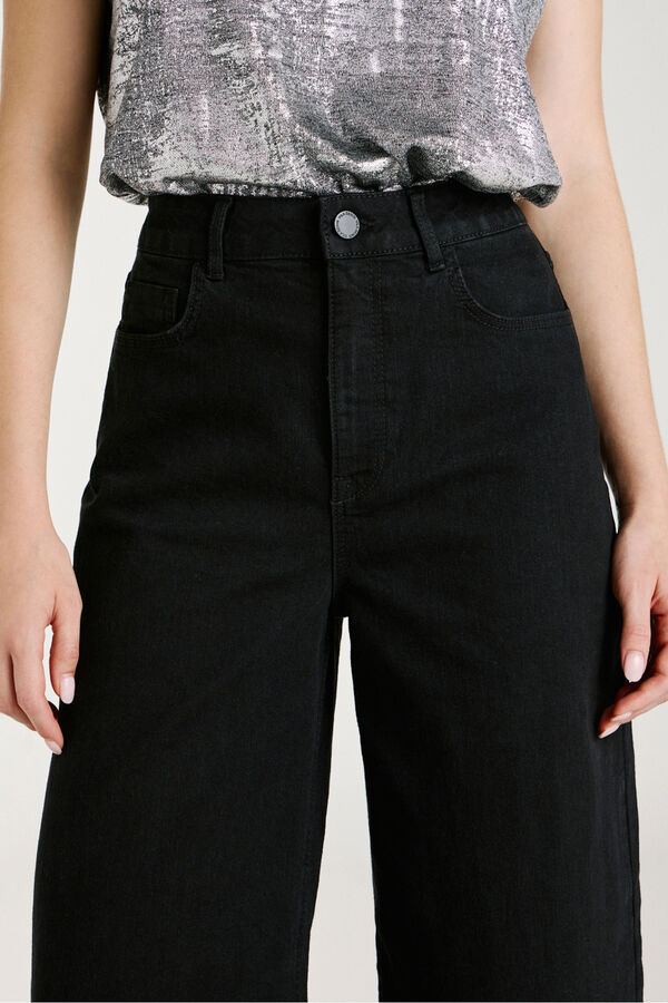 Vila Pantal&oacute;n vaquero ancho Negro