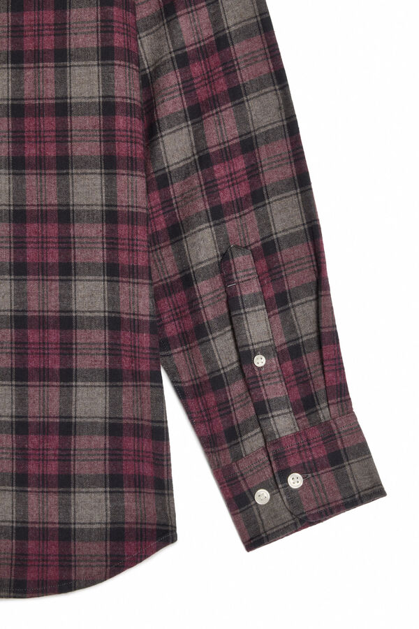 OOTO Camisa xadrez xadrez manga comprida Granada