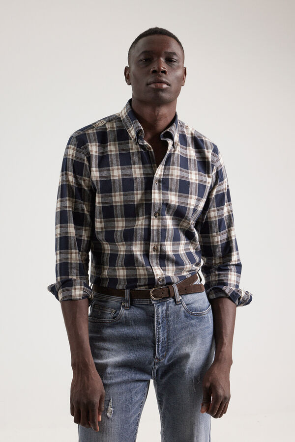 PuroEGO Camisa aos quadrados  Azul