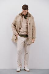 Cortefiel Impermeable con desmontable Beige