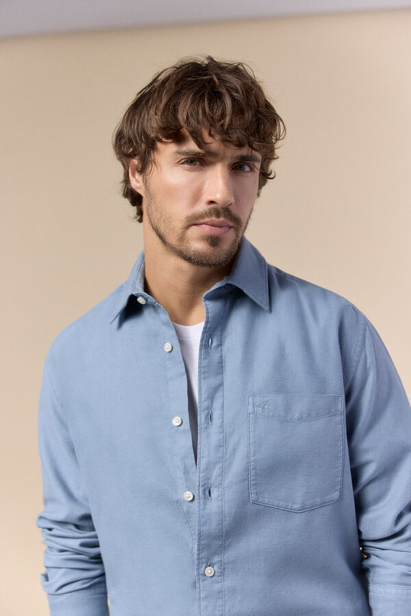 OOTO Camisa lisa fluida Azul