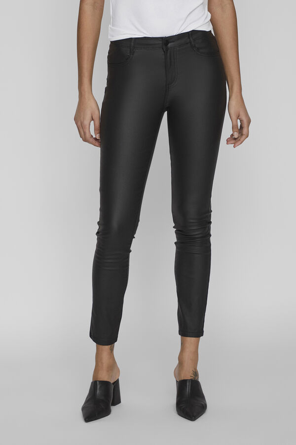 Vila Pantal&oacute;n skinny fit encerado Negro