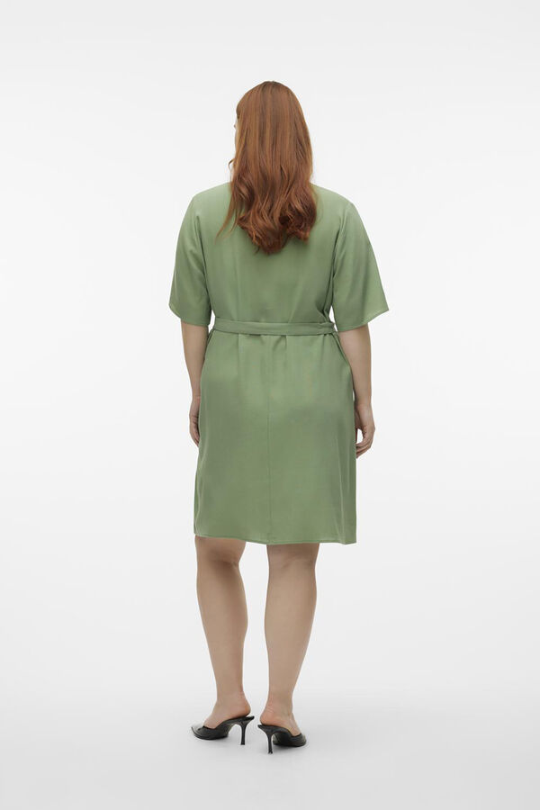 Vero Moda Curve Vestido curto de linho tamanho grande  Verde