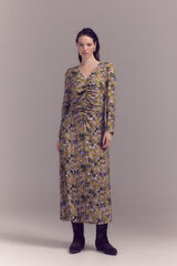 Slowlove Vestido franzido estampado Verde