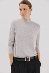 Cortefiel Camiseta b&aacute;sica cuello perkins Gris