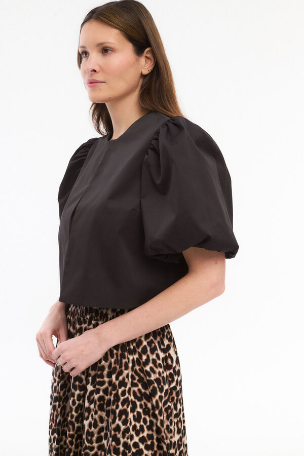 Vila top com manga balão 2/4 Preto