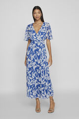 Vila Vestido midi de manga 2/4 Azul