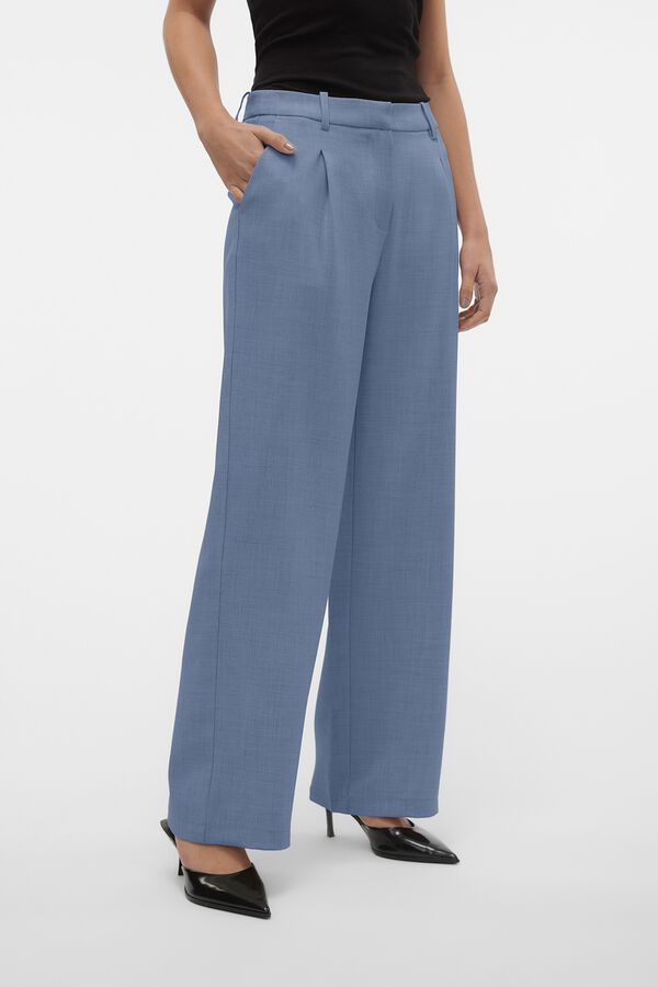 Vero Moda Cal&ccedil;a wide leg de vestir Azul