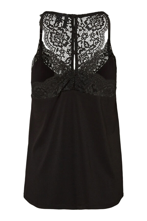Vero Moda Top de mulher sem mangas estilo lingerie Preto