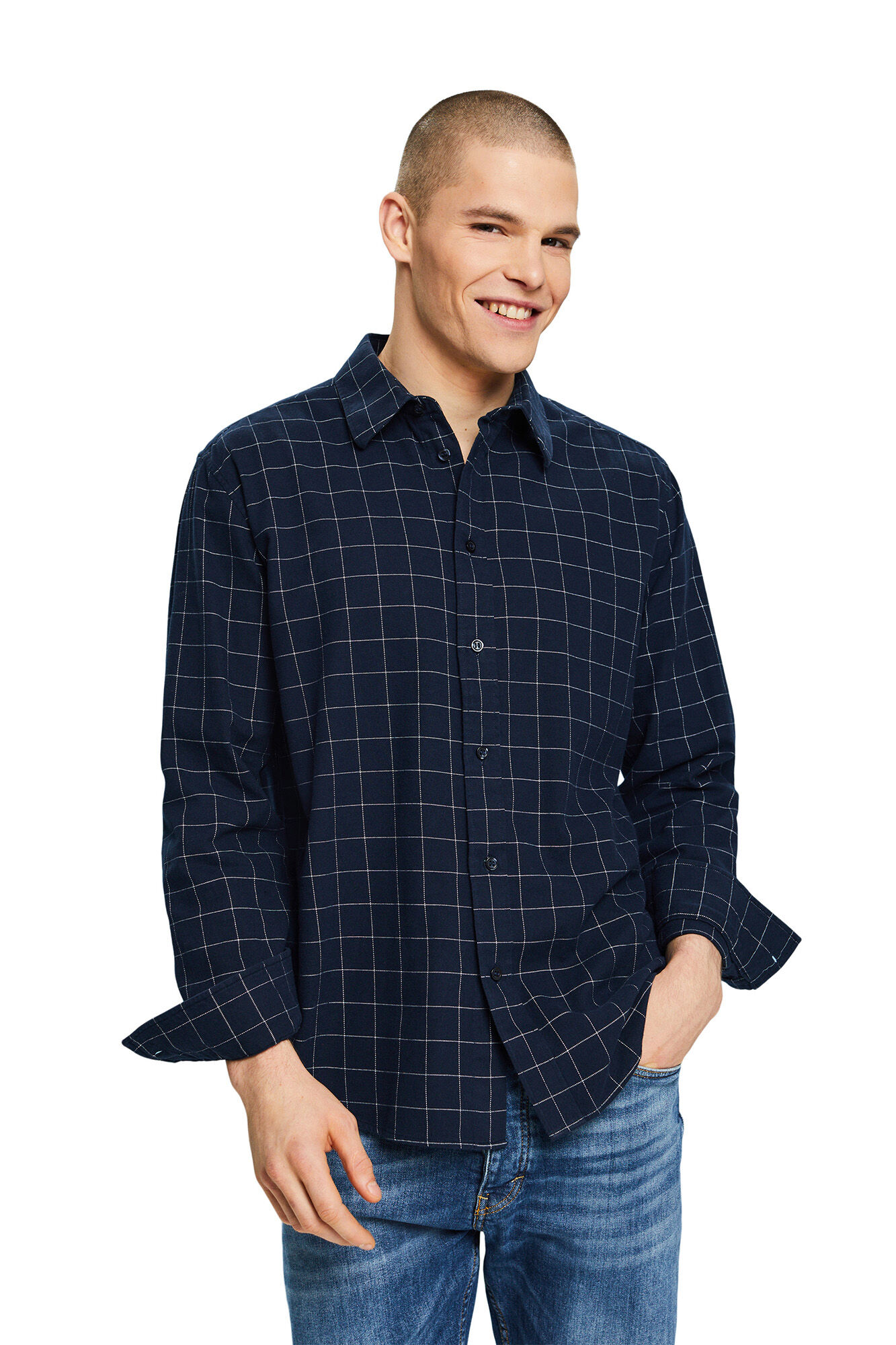 Esprit Camisa algod&oacute;n cuadros regular fit algod&oacute;n