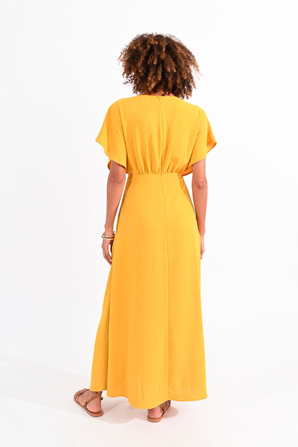 Molly Bracken Vestido comprido de manga curta borboleta Amarelo