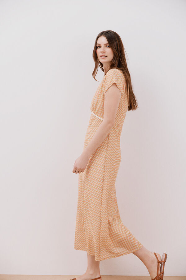 Cortefiel Vestido estruturado com riscas listrada Multicolorido