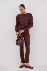 Cortefiel Jersey punto lentejuelas Granate