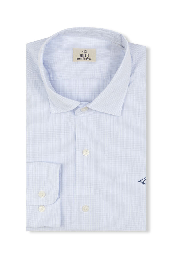 OOTO Camisa cuadros popel&iacute;n Azul