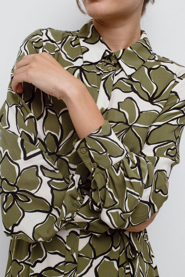 Vila Print midi shirt dress Verde